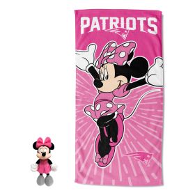 Official NFL Minnie Mouse Hugger "Spirit" with Beach Towel - PATRIOTS