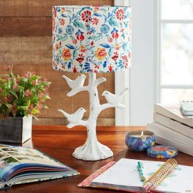 Mazie Birds Table Lamp with Linen Shade