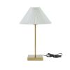 Brass Table Lamp with Pleated Shade, 21"H