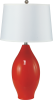 28"H RED LEMON SHAPE CERAMIC TABLE LAMP