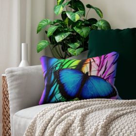 Decorative Throw Pillow - Double Sided Sofa Pillow / Blue Butterfly