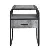 ACME Raziela End Table w/Drawer, Concrete Gray & Black Finish LV01147