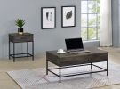 Cliff 2 Piece Brown Lift Top Coffee and End Table Set