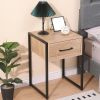 Nightstand Bedside Table Wood End Table with 1 Drawer for Bedroom, Living Room and Dorm