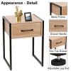 Nightstand Bedside Table Wood End Table with 1 Drawer for Bedroom, Living Room and Dorm