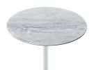 Orbit 15.5" End Table with Height Adjustable Gray Marble Textured Top