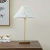 Brass Table Lamp with Pleated Shade, 21"H