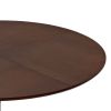 47.24"Modern Round Dining Table,Four Patchwork Tabletops with OAK Color Solid Wood Grain Table Top,Metal Base Dining Table, End Table Leisure Coffee T