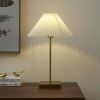 Brass Table Lamp with Pleated Shade, 21"H