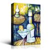 Framed Canvas Wall Art Decor Abstract Style Painting, Cocktail Wine Bottle Painting Decoration For Bar, Restrant, Kitchen, Dining Room, Office Living