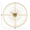 DecMode 20" Gold Metal Open Frame Swirl Wall Clock