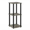 Engineered Wood Simplistic End Table in French Oak Gray/Black (Set of 2)