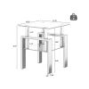 1-Piece Modern Tempered Glass Tea Table Coffee Table End Table, Square Table for Living Room, Black