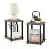 Engineered Wood Simplistic End Table in French Oak Gray/Black (Set of 2)