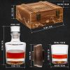 Whiskey Gift Set 14 pcs Whiskey Bottle and Old Fashioned Glasses 2 pcs Cocktail Smoker in Wodden Box with Wood Chips Whickey Stones 6 pcs included Gif