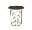 Cicatrix End Table; Faux Black Marble Glass & Champagne Finish YJ