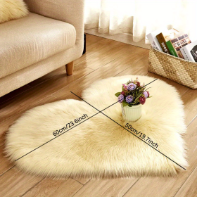 1pc Heart-Shaped Faux Sheepskin Area Rug - Soft and Plush Carpet for Home, Bedroom, Nursery, and Kid's Room - Perfect for Home Decor and Comfort (Color: Light Yellow, size: 19.69*23.62inch)