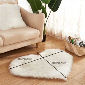 1pc Heart-Shaped Faux Sheepskin Area Rug - Soft and Plush Carpet for Home, Bedroom, Nursery, and Kid's Room - Perfect for Home Decor and Comfort (Color: White, size: 19.69*23.62inch)