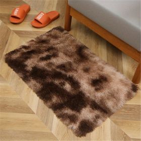 1pc, Tie-Dyed Plush Shag Furry Area Rug for Bedroom, Living Room, Nursery, and Kids Room - Ultra Soft and Fluffy, Washable, Non-Shedding, and Perfect (Color: Tie-dye Brown, size: 19.69*31.5inch)