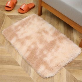 1pc, Tie-Dyed Plush Shag Furry Area Rug for Bedroom, Living Room, Nursery, and Kids Room - Ultra Soft and Fluffy, Washable, Non-Shedding, and Perfect (Color: Tie-dye Beige, size: 23.62*35.43inch)