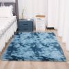 1pc, High Pile Tie-Dyed Shaggy Rug for Living Room and Bedroom - Fire Retardant, Machine Washable, Anti-Skid, Faux Fur, Plush Carpet - Perfect for Nur