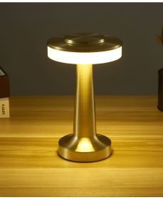 Dumbbell rechargeable table lamp  outdoor small night light creative dining table hotel bar table lamp decorative table lamp (Color: gold)