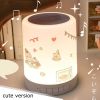 Night Light Bluetooth Speaker Wireless Portable Mini Player Touch Pat Light Colorful LED Bedside Table Lamp For Bedroom Outdoor