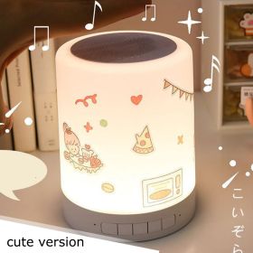 Night Light Bluetooth Speaker Wireless Portable Mini Player Touch Pat Light Colorful LED Bedside Table Lamp For Bedroom Outdoor (Color: Cute Version)