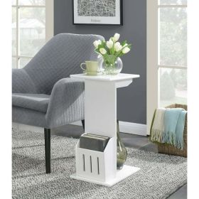 Designs2Go Abby Magazine C End Table (Color: White)