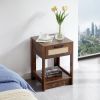 15.75" Rattan End table with drawer, Modern nightstand, side table for living roon, bedroom