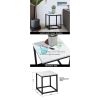 End Table/Side Table/Night Stand;  Upgrade Version with Metal Frame Box - dark brown