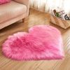 1pc, Fluffy Shaggy Area Rug, Solid Color PV Velvet Carpet, Plush Heart Shape Rug For Valentine's Day Wedding Anniversary Home Floor Decor, For Living