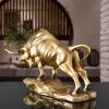 NORTHEUINS 35cm Resin OX Figurines for Interior Wall Street Bull Wealth Statue Home Living Room Office Mascot Desktop Decoration