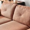 Living Room General Use Linen Fabric Faux Leather with Wood Leg Love Seat