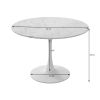 42.12"Modern Round Dining Table with Printed White Marble Table Top; Metal Base Dining Table;  End Table Leisure Coffee Table