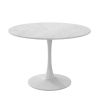 42.12"Modern Round Dining Table with Printed White Marble Table Top; Metal Base Dining Table;  End Table Leisure Coffee Table