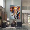 Hand Painted Oil Painting Boho Wall decor Colorful elephant Oil Painting on Canvas animal painting art large 3d wall art original painting Texture Acr