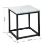 End Table/Side Table/Night Stand;  Upgrade Version with Metal Frame Box - dark brown