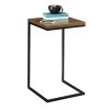 C-Shape Metal End Table, Espresso/Black Finish