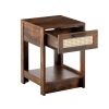 15.75" Rattan End table with drawer, Modern nightstand, side table for living roon, bedroom