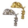 Golden Resin Elephant Sculpture Collectible Figurines Animal Ornaments Cute Bling Elephant Book Decor Presents Antique Gifts