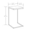 C-Shape Metal End Table, Espresso/Black Finish