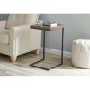 C-Shape Metal End Table, Espresso/Black Finish